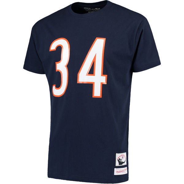 Men's Chicago Bears Walter Payton Mitchell & Ness Navy Name & Number Throwback T-Shirt