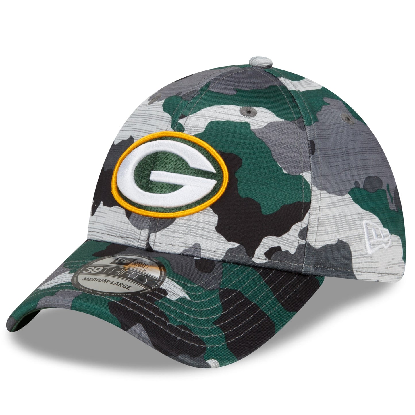 Men's Green Bay Packers New Era Camo 2022 NFL Training Camp Official 39THIRTY Flex Hat