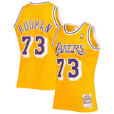 Men's Los Angeles Lakers Dennis Rodman Mitchell & Ness 1998-99 Hardwood Classics Gold Swingman Jersey - Pro Jersey Sports