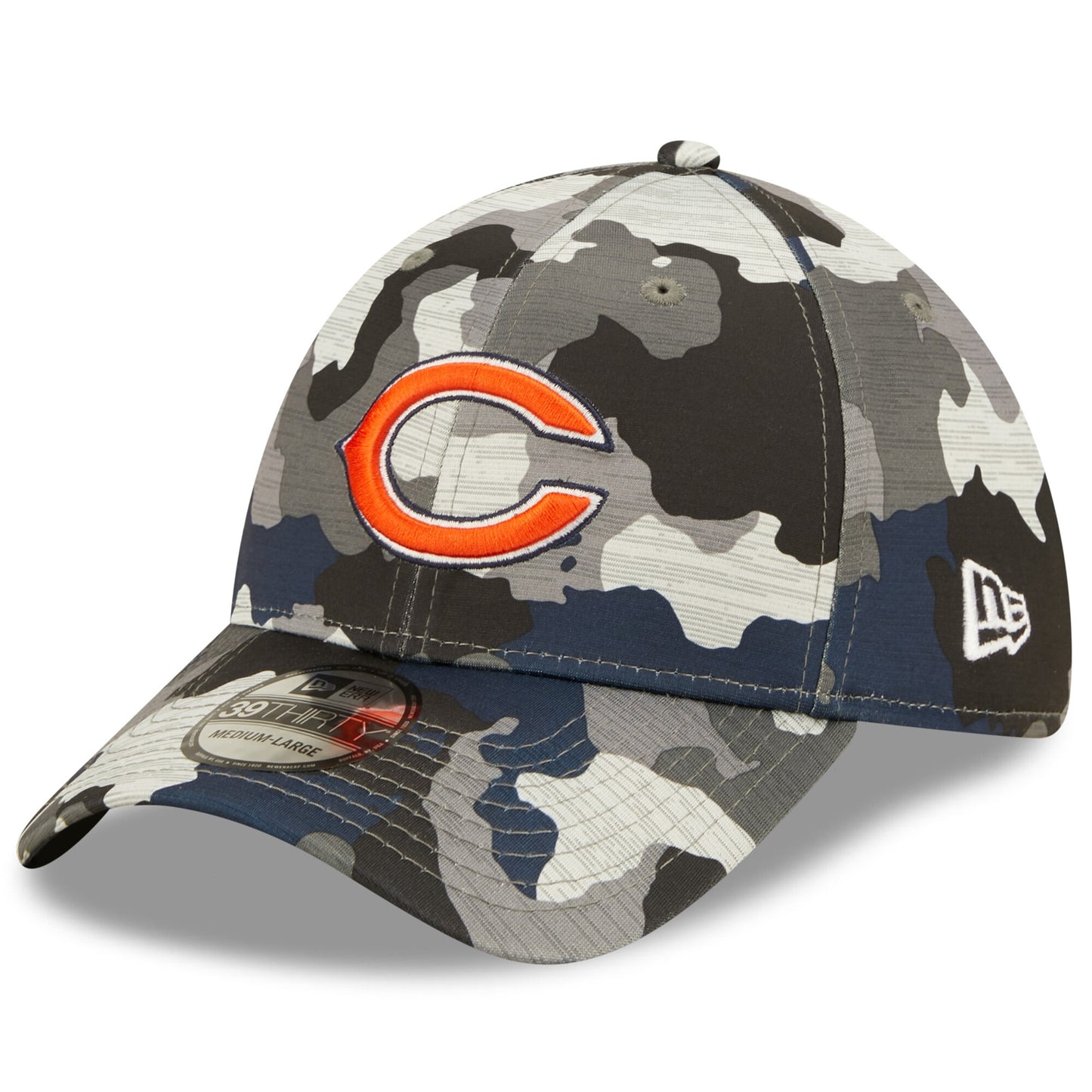Men's Chicago Bears New Era Camo 2022 NFL Training Camp Official 39THIRTY Flex Hat