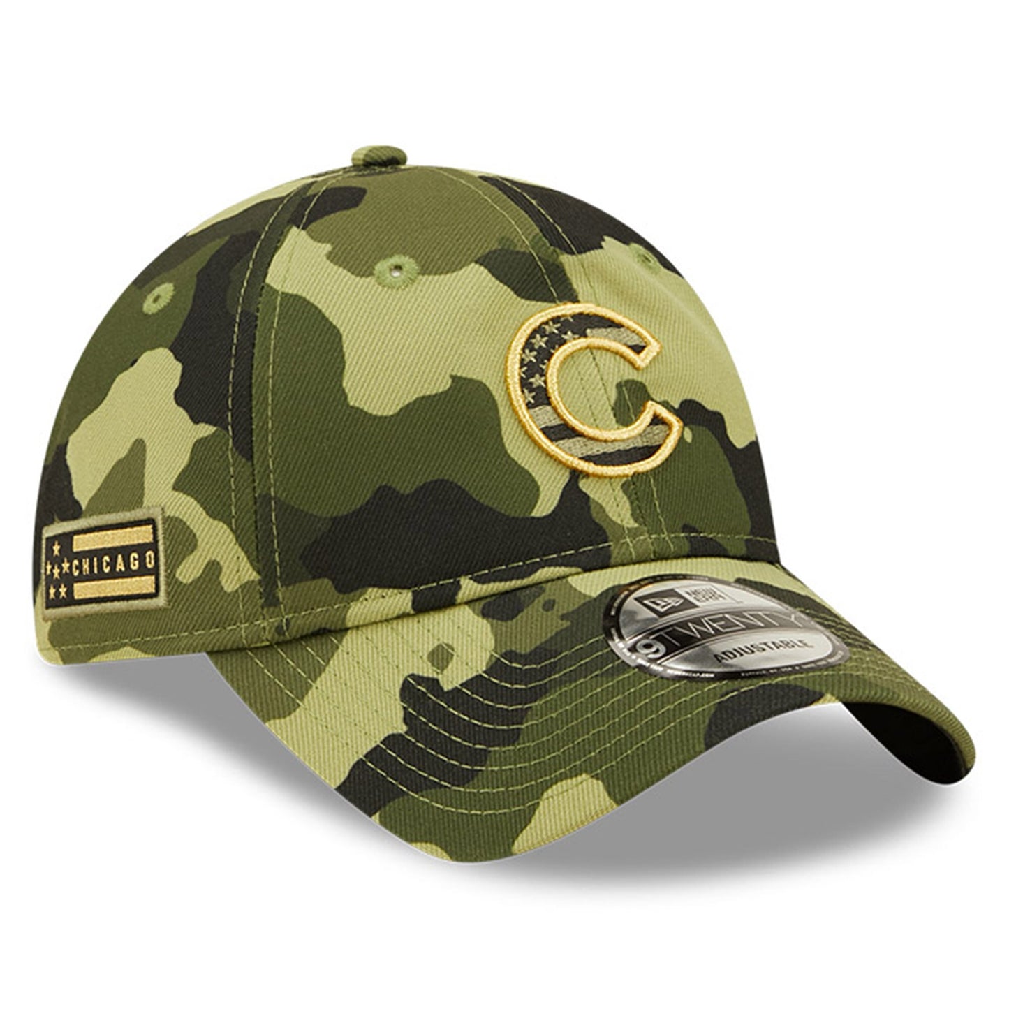Chicago Cubs 9TWENTY Camo 2022 Armed Forces Day Adjustable Hat