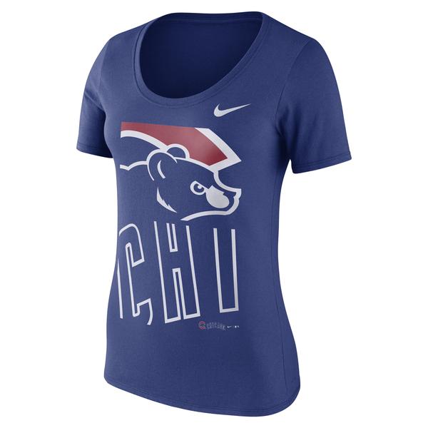 Women's Chicago Cubs Stack 1.7 Royal Blue Tee By Nike