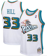 Men's Detroit Pistons Grant Hill Mitchell & Ness White 1998-99 Hardwood Classics Swingman Jersey - Pro Jersey Sports