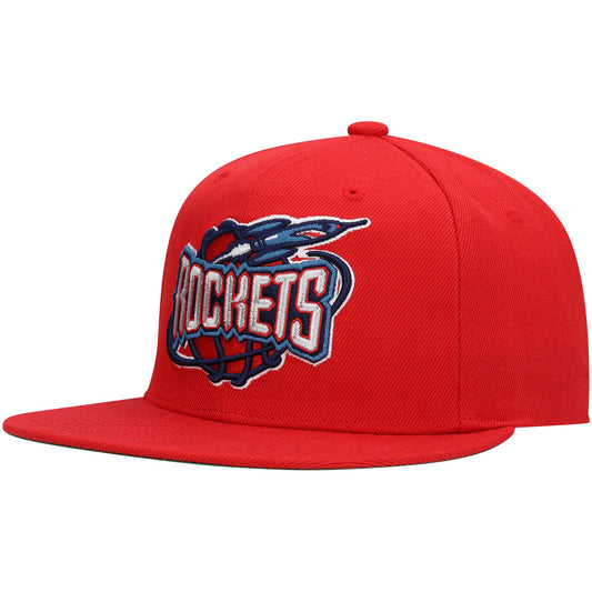 Men's Mitchell & Ness Houston Rockets Hardwood Classics Red Adjustable Snapback Hat