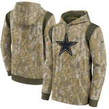 Men's Nike Camo Dallas Cowboys 2021 Salute To Service Therma Performance Pullover Hoodie - Pro Jersey Sports
