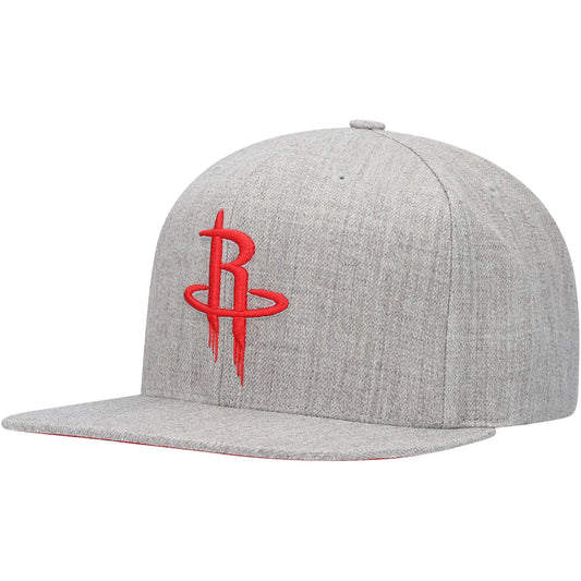 Houston Rockets Gray Heather 2.0 Mitchell & Ness Snapback Hat
