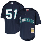 Ichiro Suzuki Seattle Mariners Mitchell & Ness Youth Cooperstown Collection Mesh Batting Practice Jersey - Navy - Pro Jersey Sports