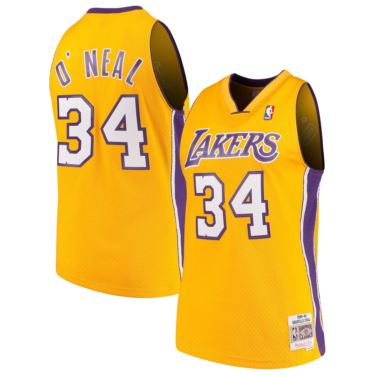 Men’s Shaquille O’Neal Los Angeles Lakers 1999-00 Gold Swingman Replica Jersey By Mitchell & Ness