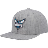 Charlotte Hornets Gray Heathered 2.0 Mitchell & Ness Snapback Hat - Pro Jersey Sports
