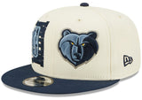 Memphis Grizzlies New Era 2022 NBA Draft 9FIFTY Snapback Adjustable Hat - Cream/Navy - Pro Jersey Sports