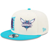 Charlotte Hornets New Era 2022 NBA Draft 9FIFTY Snapback Adjustable Hat - Cream/Teal - Pro Jersey Sports