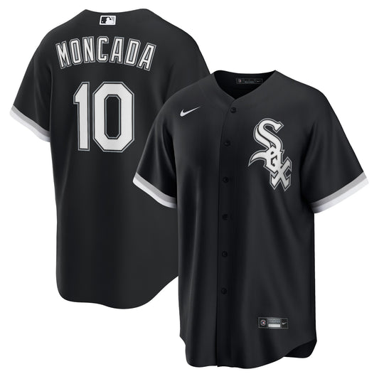 Men's Chicago White Sox Yoan Moncada Nike Black Alternate Replica Player Name Jersey