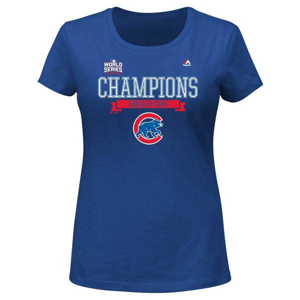 Women's Chicago Cubs Majestic Royal 2016 World Series Champions Plus Size Fall Classic T-Shirt