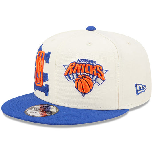 New York Knicks New Era 2022 NBA Draft 9FIFTY Snapback Adjustable Hat - Cream/Blue