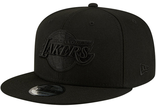Men's Los Angeles Lakers New Era Black On Black Color Pack 9FIFTY Snapback Hat - Pro Jersey Sports