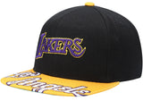 Men's Mitchell & Ness Black/Gold Los Angeles Lakers Hardwood Classics Snapshot Adjustable Snapback Hat - Pro Jersey Sports