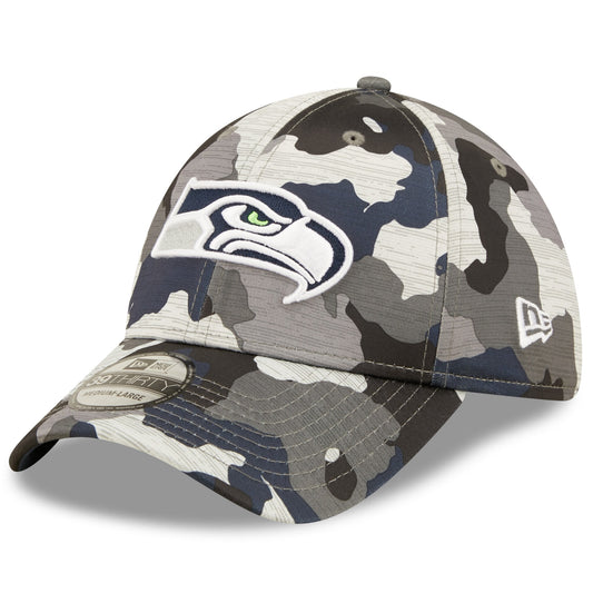 Men's Seattle Seahawks New Era Camo 2022 NFL Training Camp Official 39THIRTY Flex Hat - Pro Jersey Sports