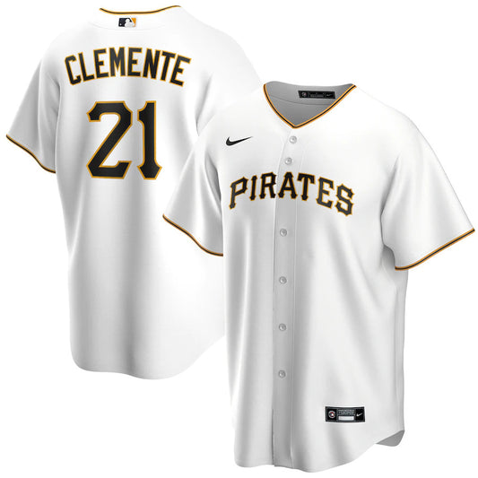 Men's Pittsburgh Pirates Roberto Clemente Nike White Home Replica Jersey - Pro Jersey Sports