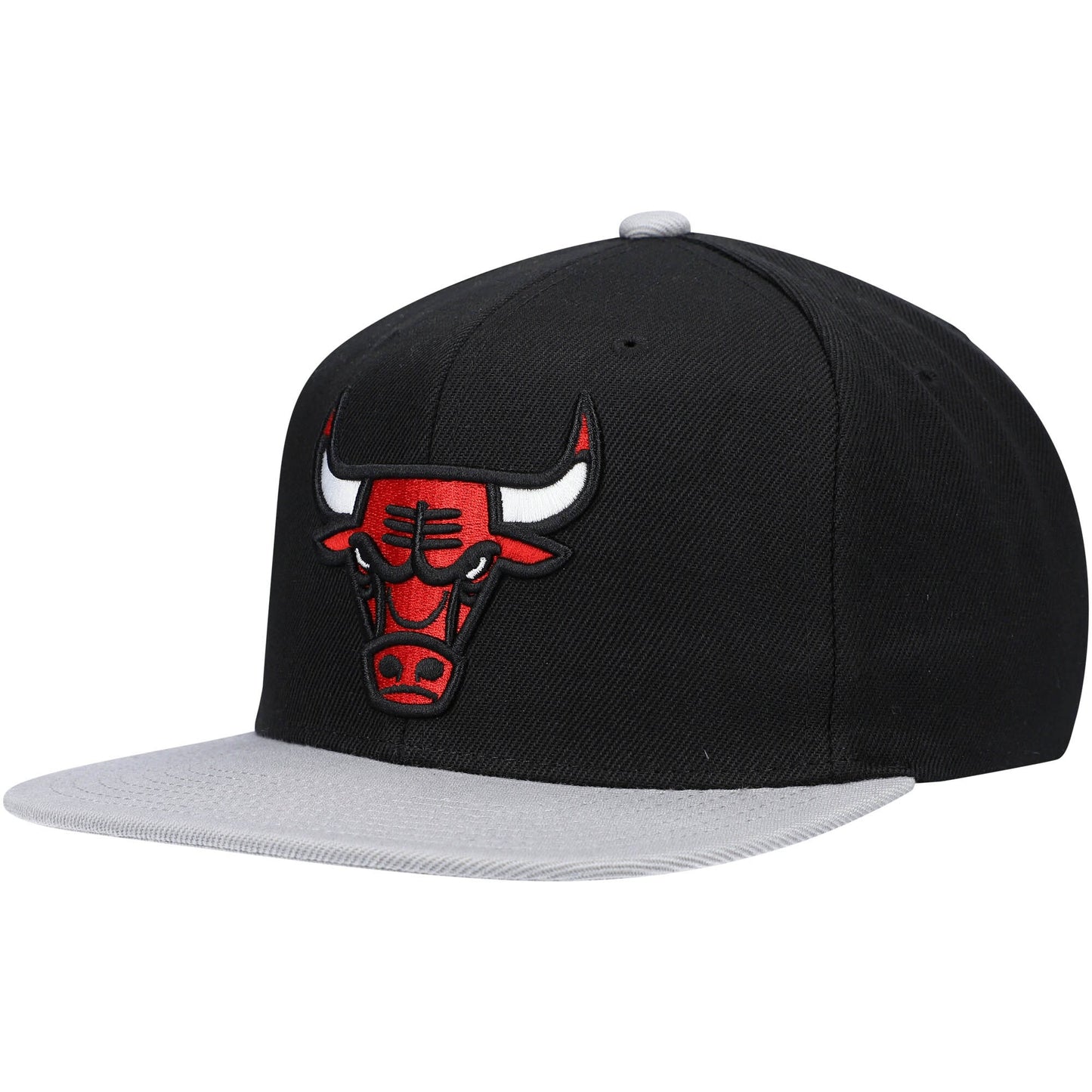 Men's Mitchell & Ness Chicago Bulls Core Black/ Gray Adjustable Snapback Hat