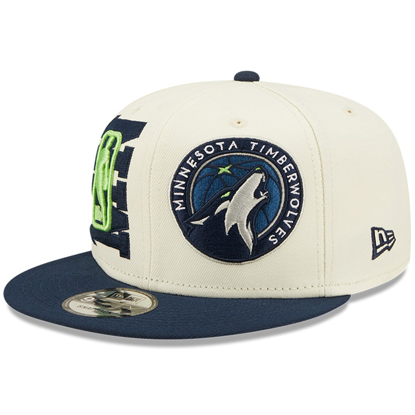 Minnesota Timberwolves New Era 2022 NBA Draft 9FIFTY Snapback Adjustable Hat - Cream/Navy