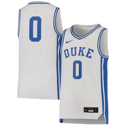 Men's Duke Blue Devils Nike Replica #0 Basketball Jersey -White