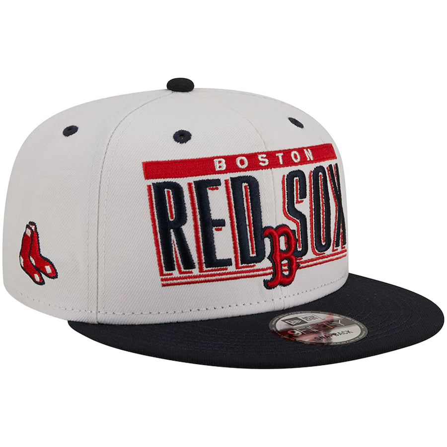 Men's Boston Red Sox White and Navy Retro Title 9FIFTY Snapback Hat