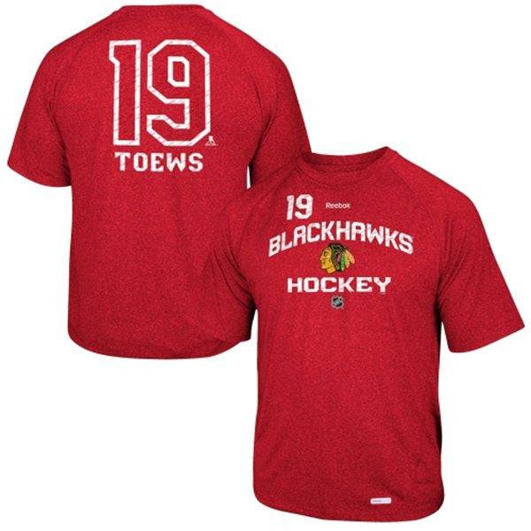 Reebok Jonathan Toews Chicago Blackhawks Locker Status Name & Number Speed Wick T-Shirt - Pro Jersey Sports - 1