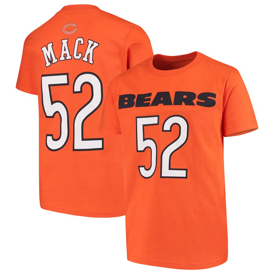 Chicago Bears Youth Khalil Mack NFL Mainliner Orange Name and Number T- shirt
