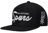 San Antonio Spurs Team Script 2.0 Black Mitchell & Ness Snapback Hat - Pro Jersey Sports