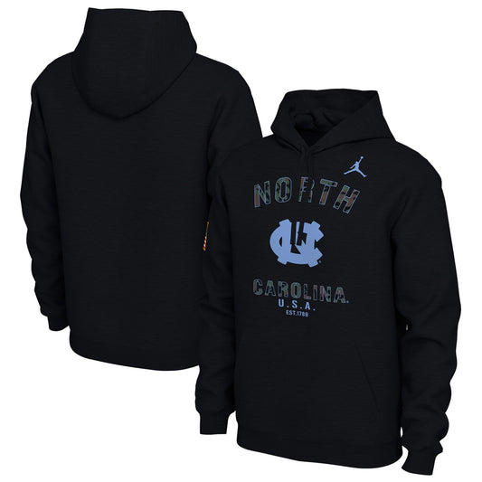 Nike North Carolina Tar Heels Mens Black Camo Veterans Day Long Sleeve Hoodie - Pro Jersey Sports
