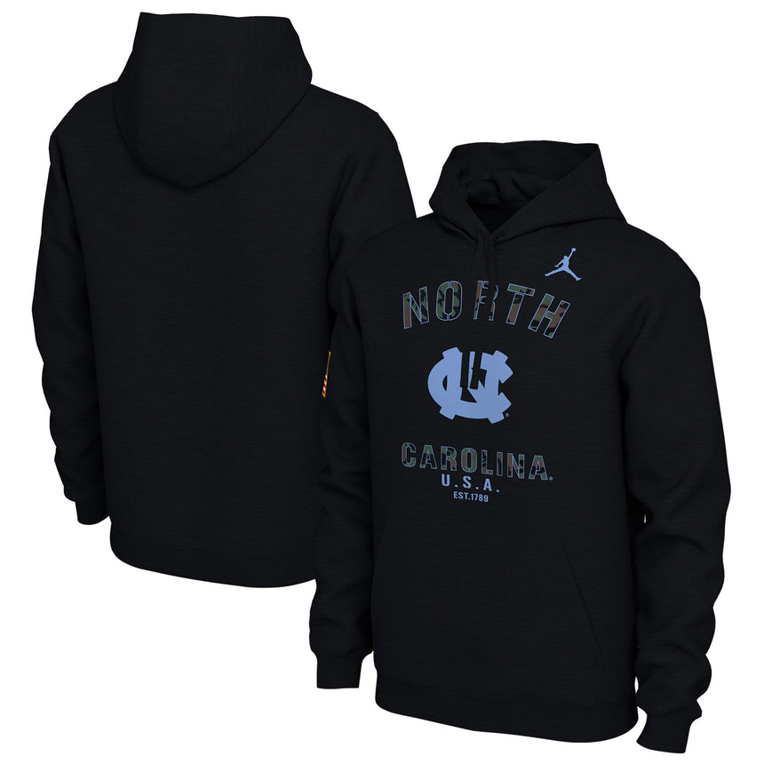 Nike North Carolina Tar Heels Mens Black Camo Veterans Day Long Sleeve Hoodie - Pro Jersey Sports