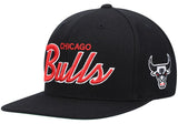 Men's Chicago Bulls Mitchell & Ness Black Hardwood Classics Foundation Script Snapback Hat - Pro Jersey Sports