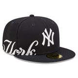 Men's New York Yankees New Era Navy Sidesplit 59FIFTY Fitted Hat - Pro Jersey Sports