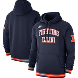 Men's Nike Navy Illinois Fighting Illini Retro Pullover Hoodie - Pro Jersey Sports