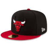 Men's Chicago Bulls New Era Black/Red Official Team Color 2Tone 59FIFTY Fitted Hat - Pro Jersey Sports