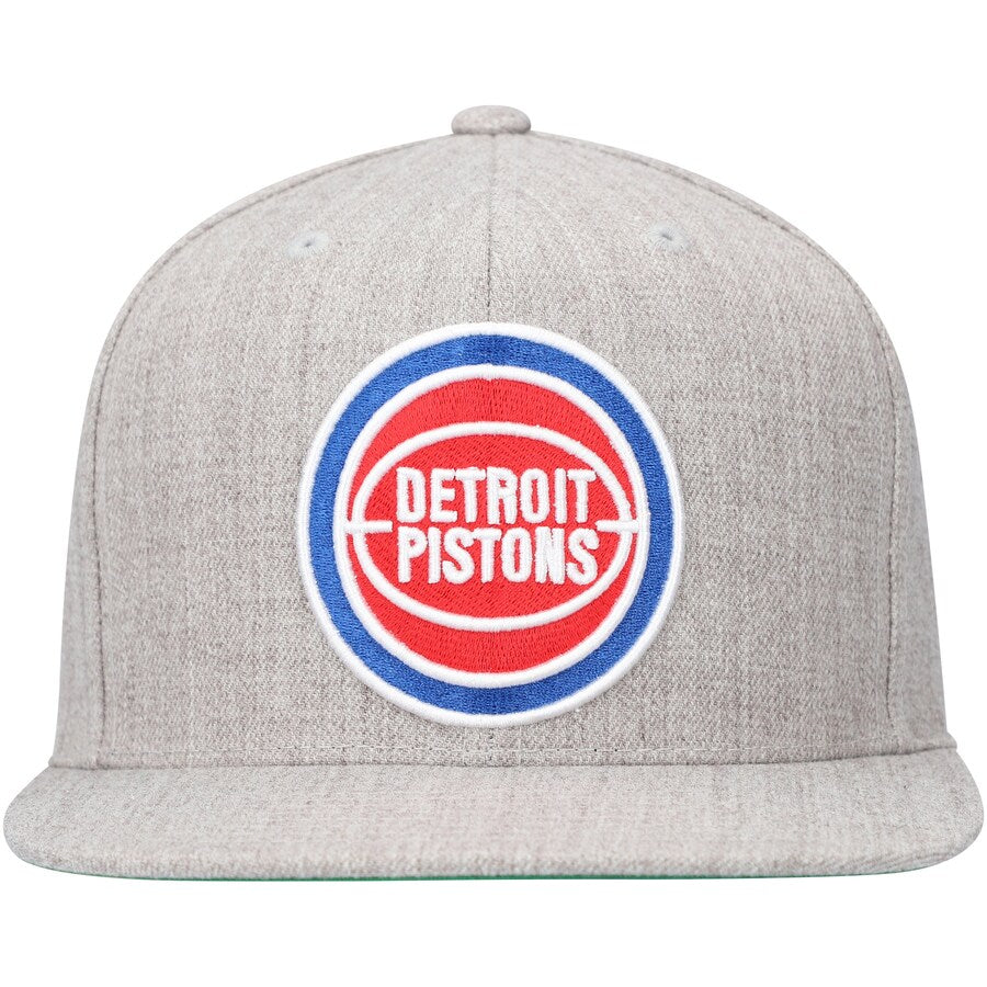 Detroit Pistons Gray Heather 2.0 Mitchell & Ness Snapback Hat