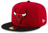 Men's Chicago Bulls New Era Red/Black Official Team Color 2Tone 59FIFTY Fitted Hat - Pro Jersey Sports