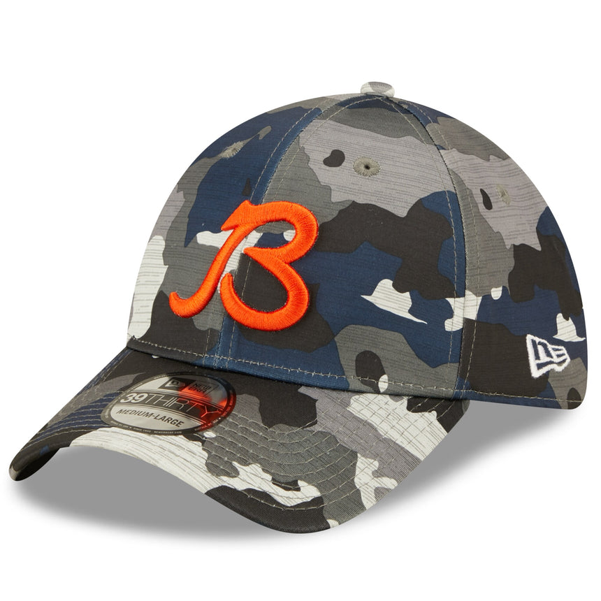 Men's Chicago Bears New Era Camo 2022 NFL Training Camp Official Script 39THIRTY Flex Hat - Pro Jersey Sports