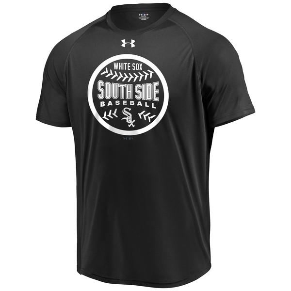 Men's Chicago White Sox Under Armour Black South Side Baseball HeatGear Loose Fit T-Shirt