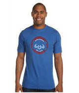 Men's Chicago Cubs Distressed 1984 Logo Vintage Brass Tacks Tee By Red Jacket - Pro Jersey Sports