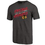 Men's Chicago Blackhawks Rinkside Charcoal Hometown Collection Earn Your Feathers Tri Blend T-Shirt - Pro Jersey Sports