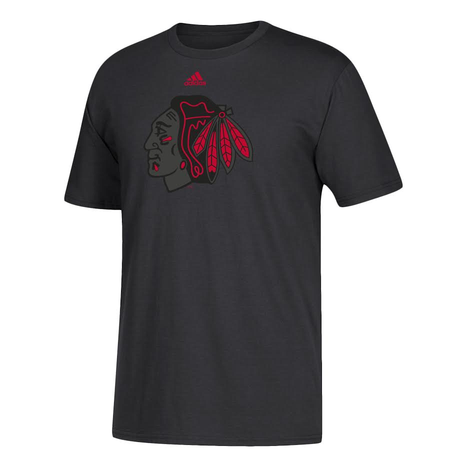 Men’s Adidas Chicago Blackhawks Black Out Go To Tee