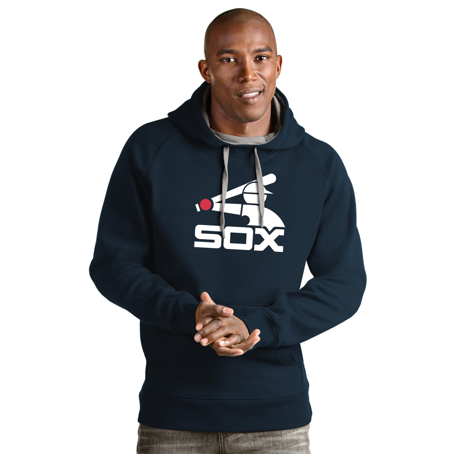 Men's Chicago White Sox Antigua Cooperstown Collection Navy Pullover Hoodie