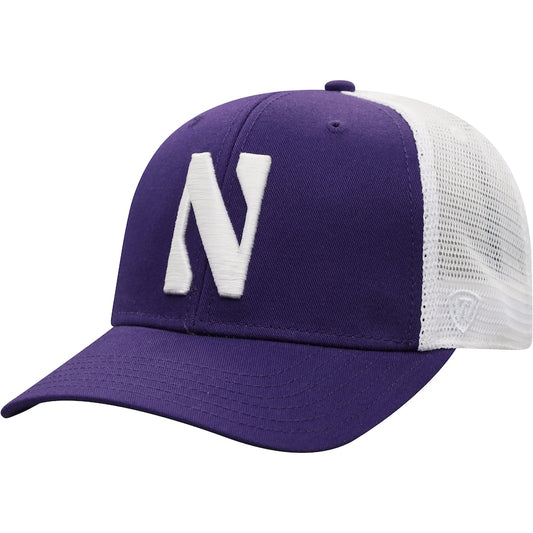Men's Northwestern Wildcats Top of the World Purple/White Trucker Snapback Hat