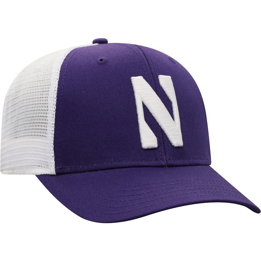 Men's Northwestern Wildcats Top of the World Purple/White Trucker Snapback Hat