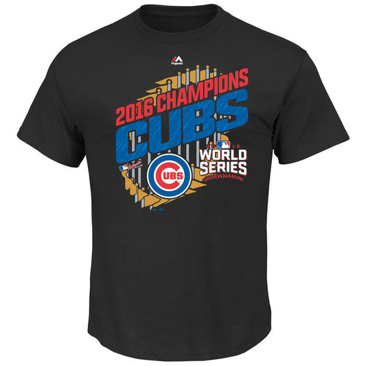 Youth Chicago Cubs Majestic Black 2016 World Series Champions Parade T-Shirt