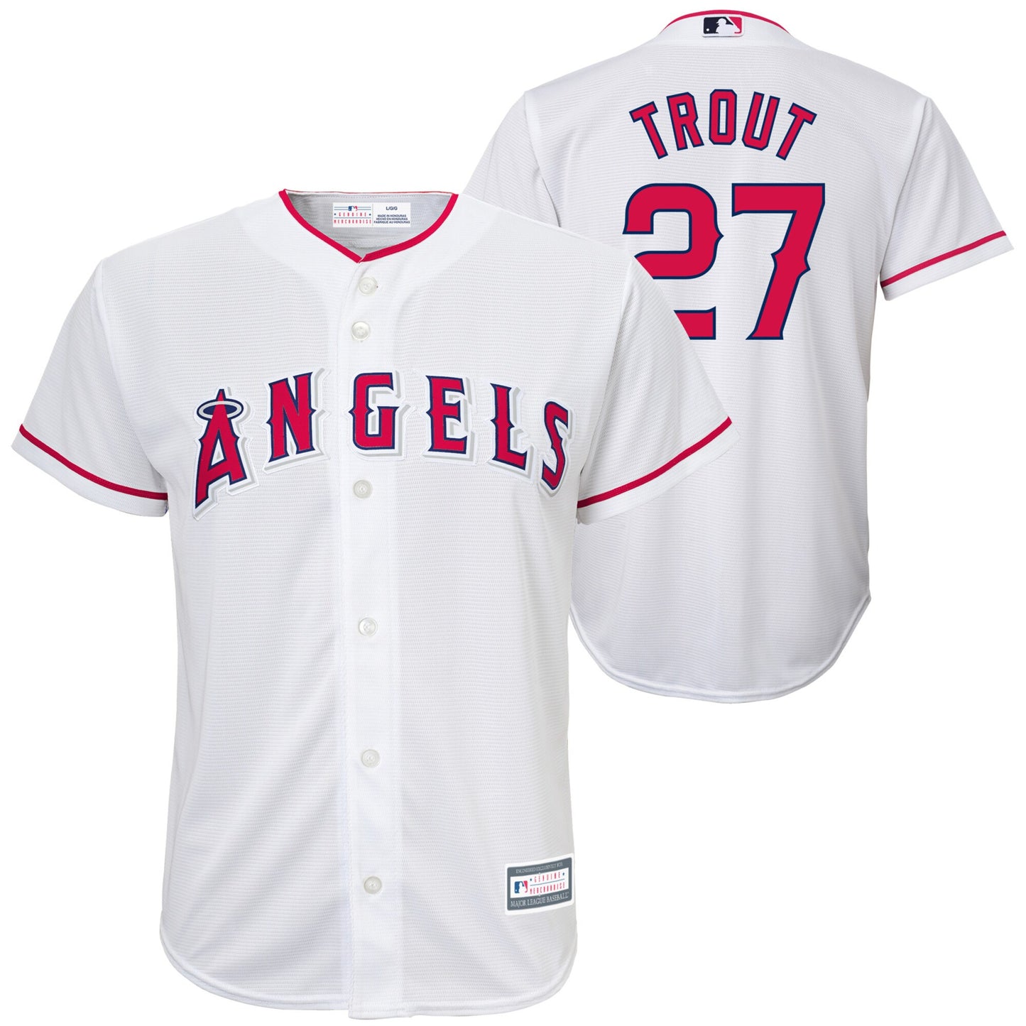 Youth Los Angeles Angels Mike Trout White Player Replica Jersey