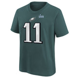 Youth Philadelphia Eagles A.J. Brown Nike Midnight Green Super Bowl LVII Name & Number T-Shirt - Pro Jersey Sports