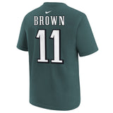 Youth Philadelphia Eagles A.J. Brown Nike Midnight Green Super Bowl LVII Name & Number T-Shirt - Pro Jersey Sports