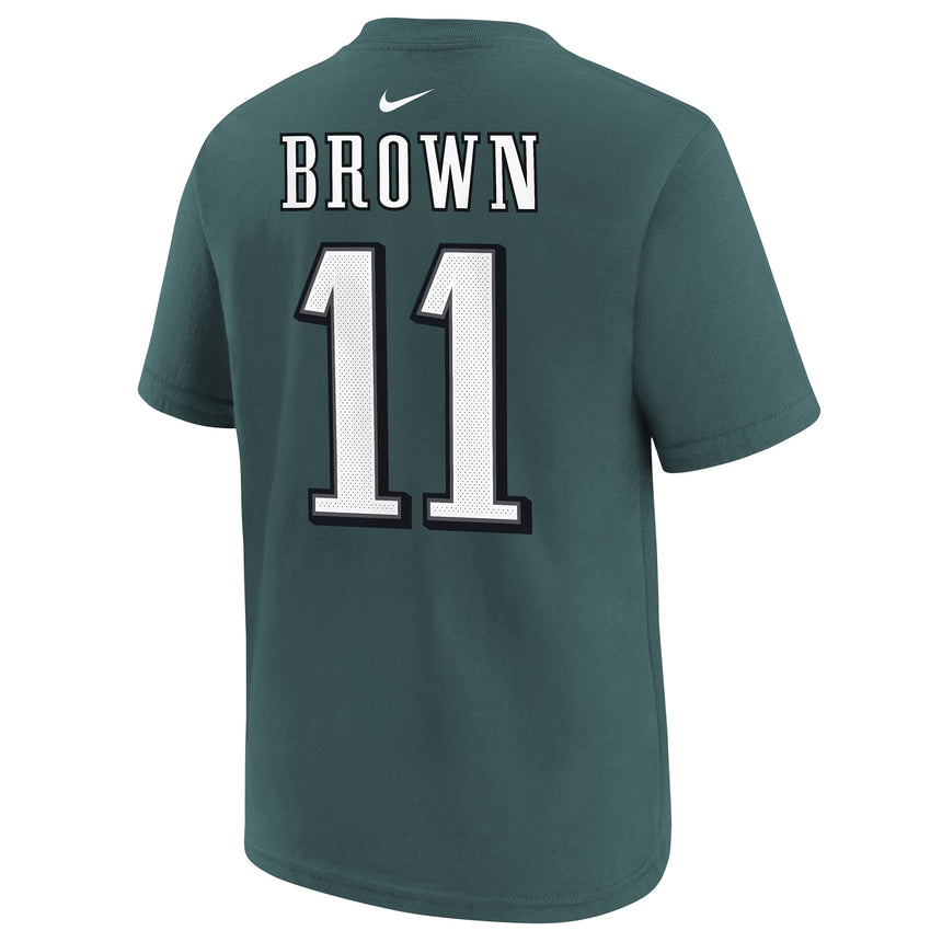 Youth Philadelphia Eagles A.J. Brown Nike Midnight Green Super Bowl LVII Name & Number T-Shirt - Pro Jersey Sports